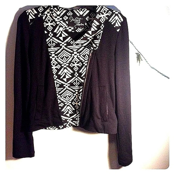 Pacsun Black Aztec Long Sleeve Zip Jacket Blazer - Picture 1 of 8